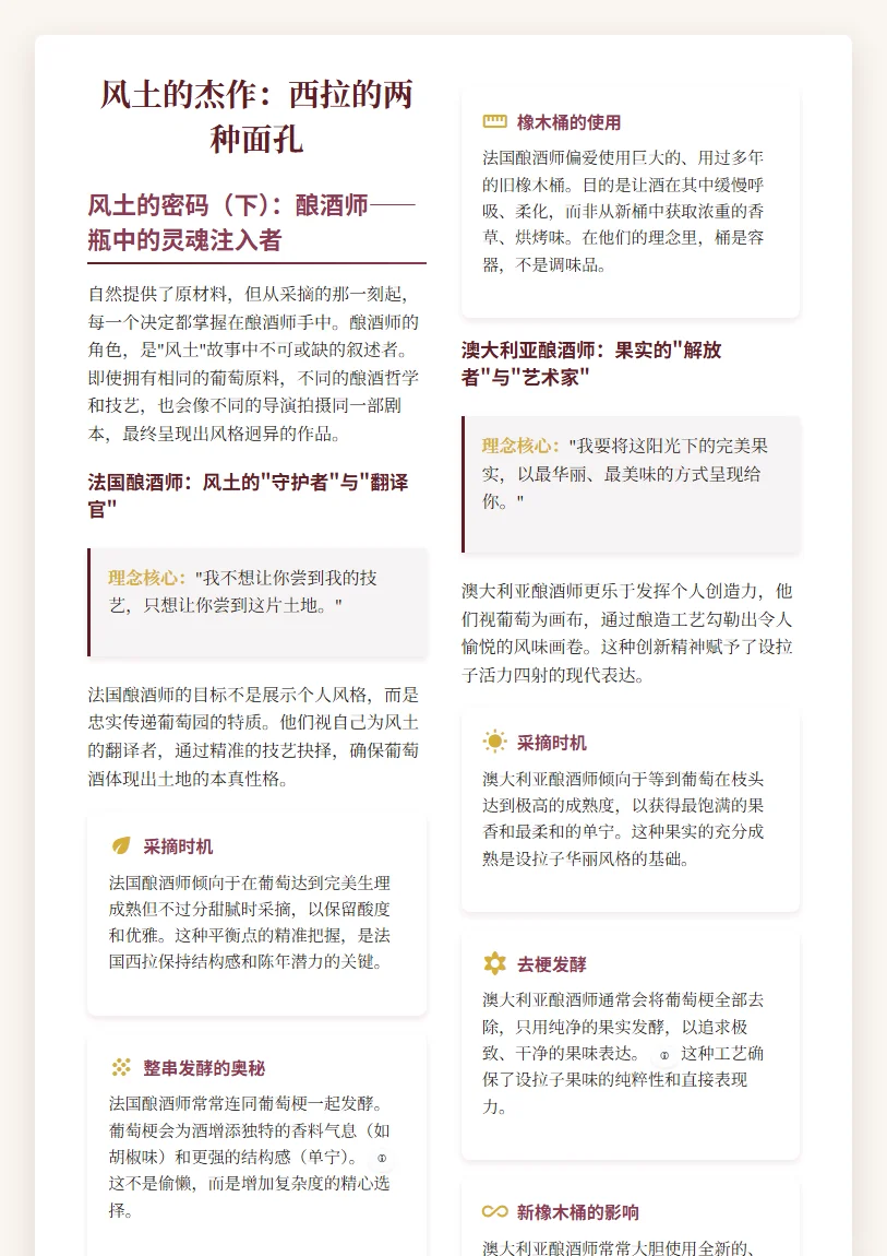 风土的杰作 - 西拉的两副面孔