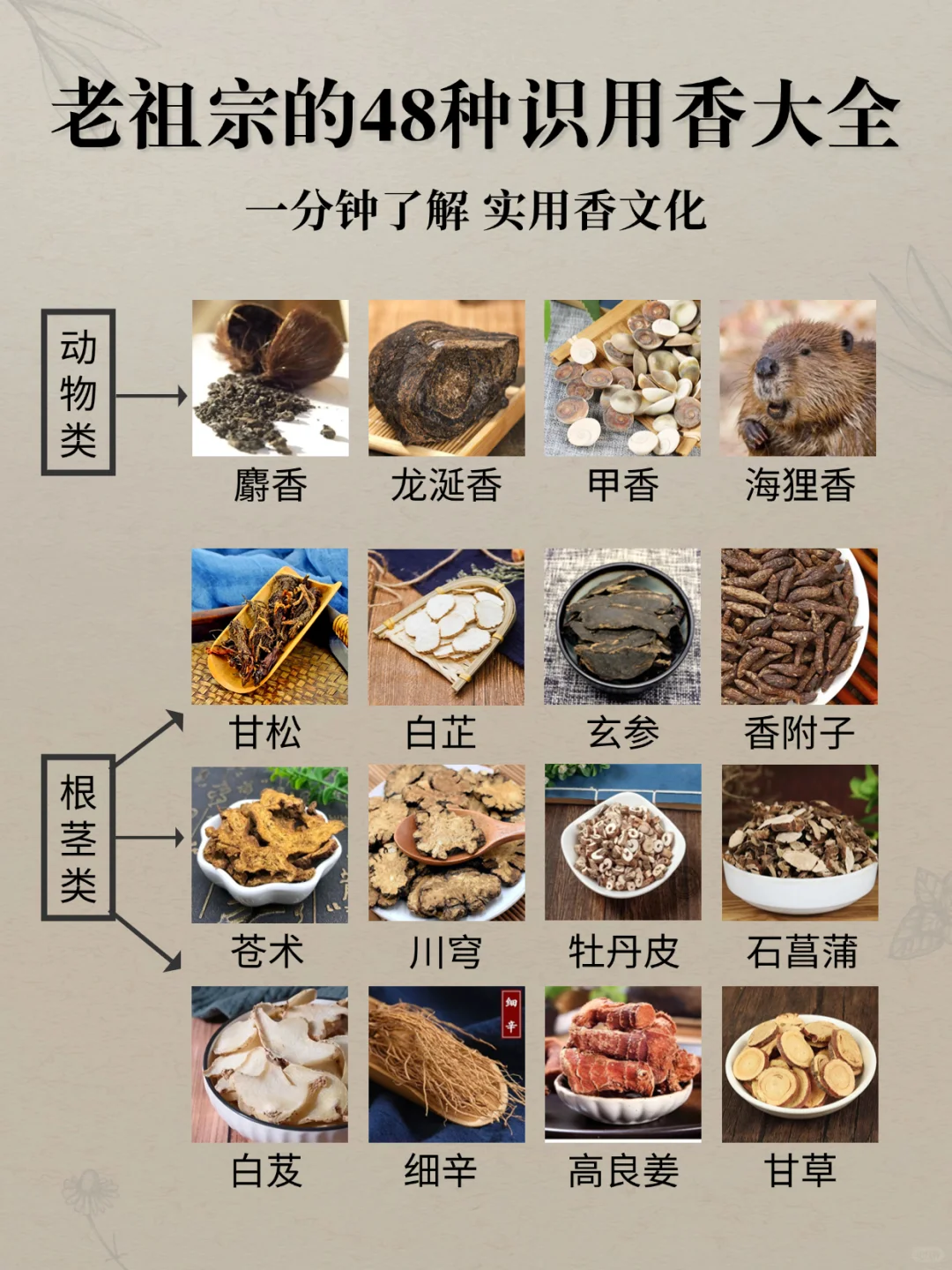 老祖宗的48种识用香大全！一分钟了解！