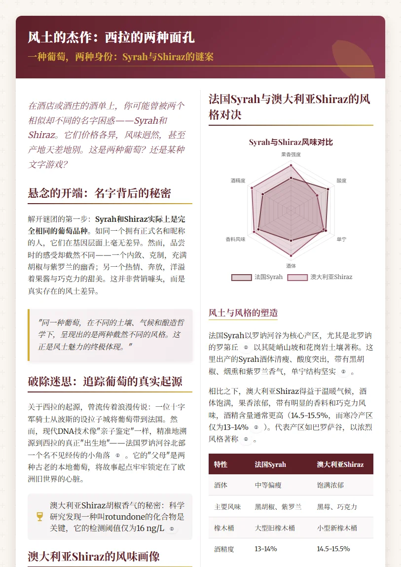 风土的杰作 - 西拉的两副面孔