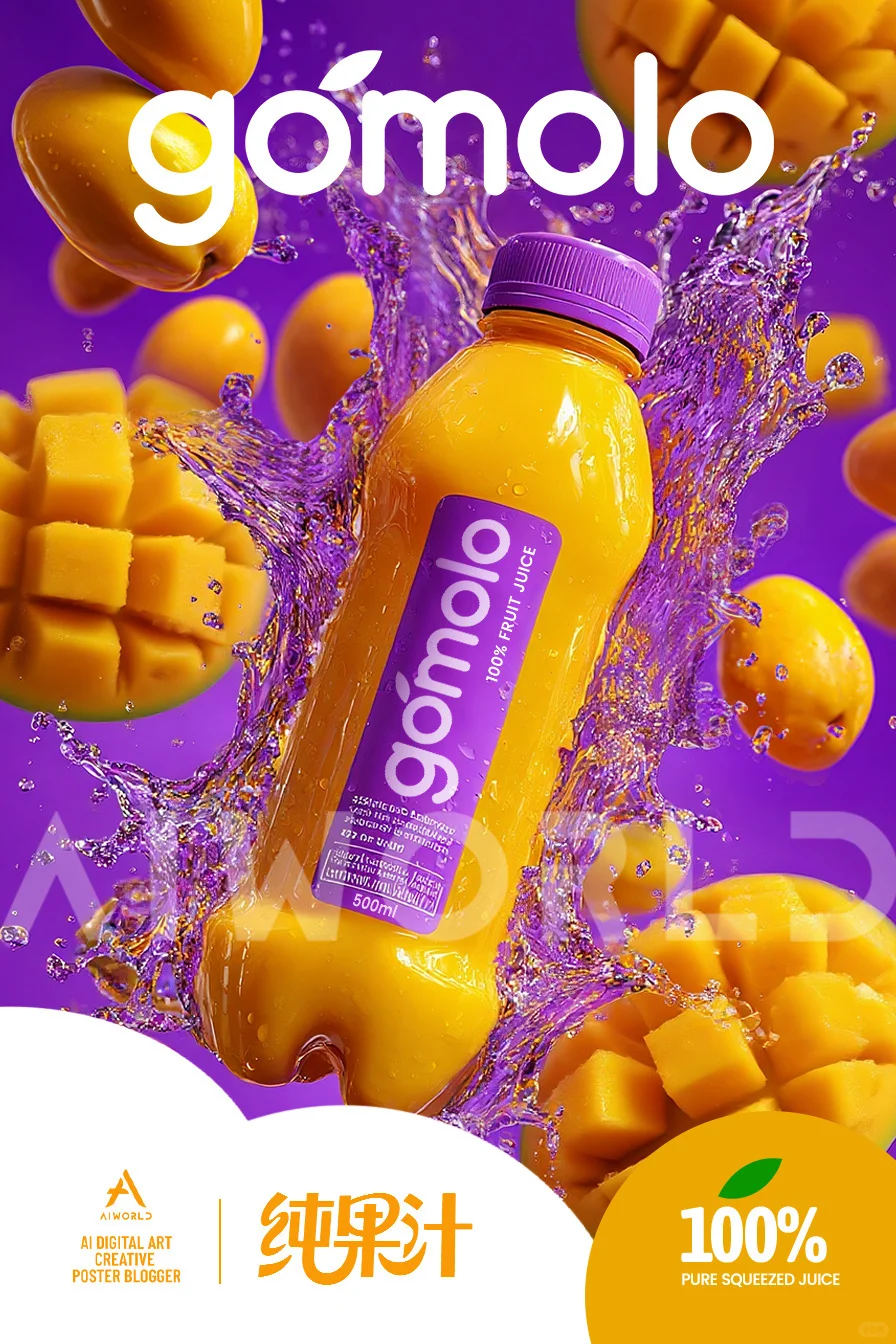 从0到1的ai创作 | 纯果汁饮料夏日多巴胺