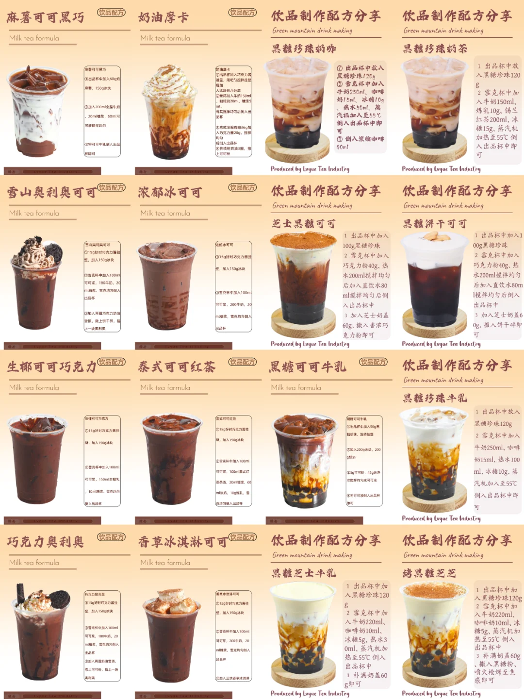 16款全网超齐全详细配方教程 可做热饮冷饮