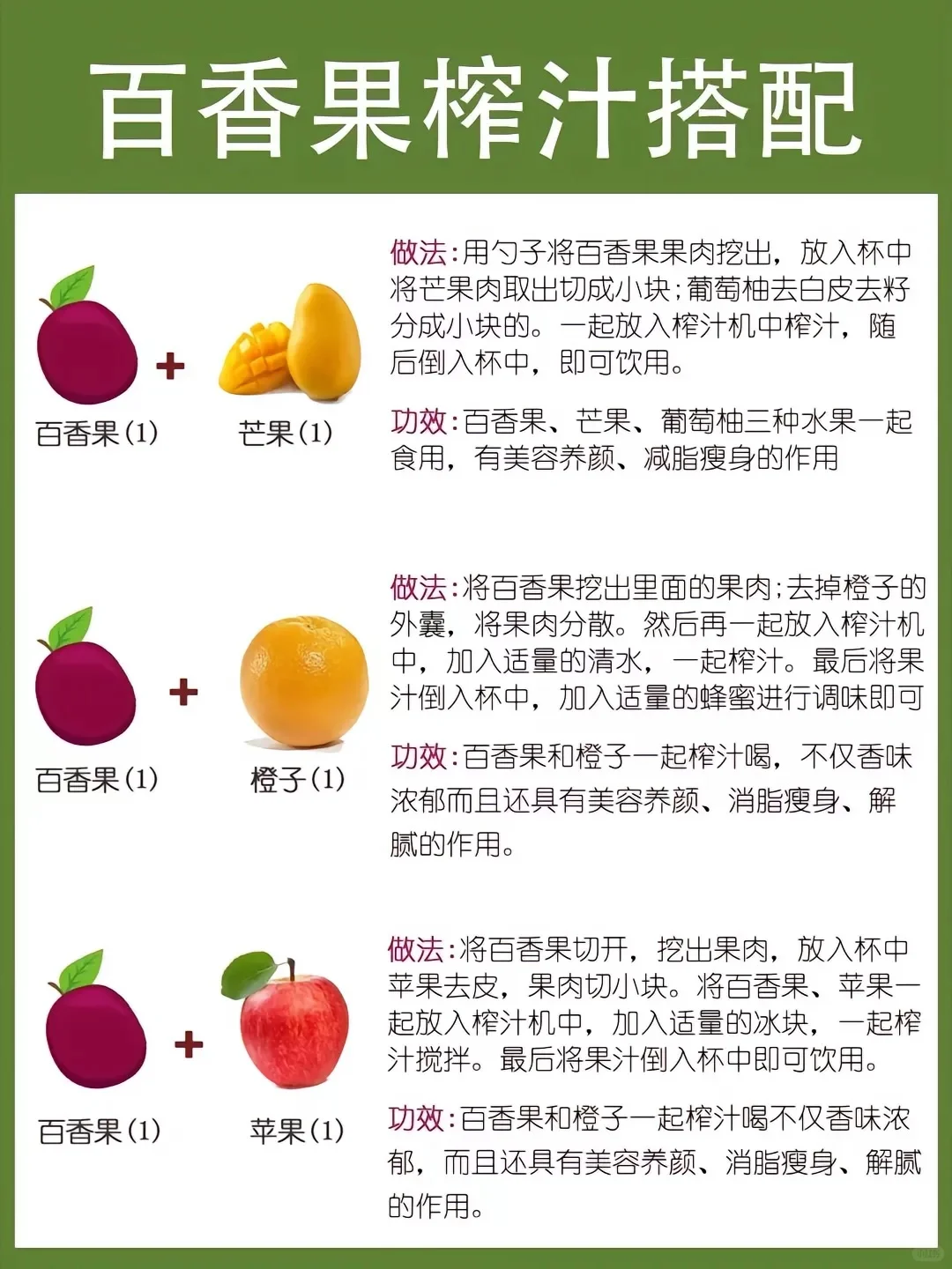 各种水果榨汁的最佳搭配