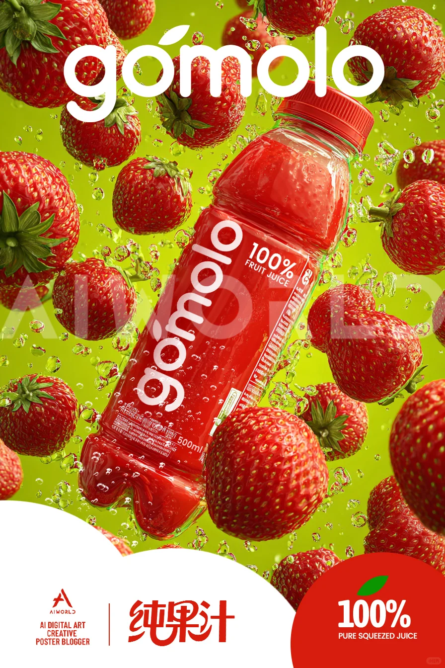 从0到1的ai创作 | 纯果汁饮料夏日多巴胺