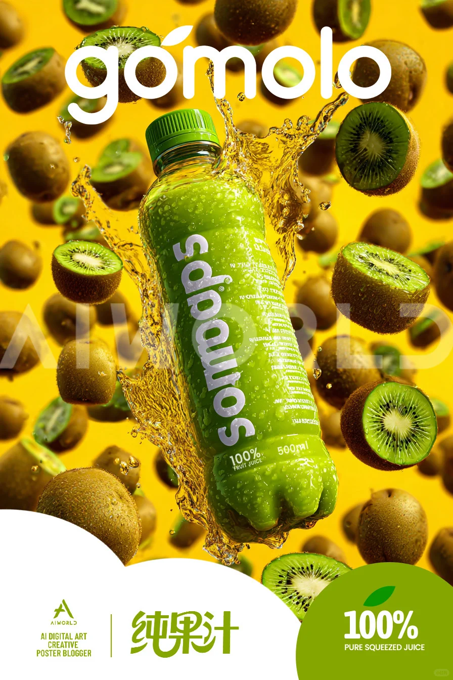 从0到1的ai创作 | 纯果汁饮料夏日多巴胺