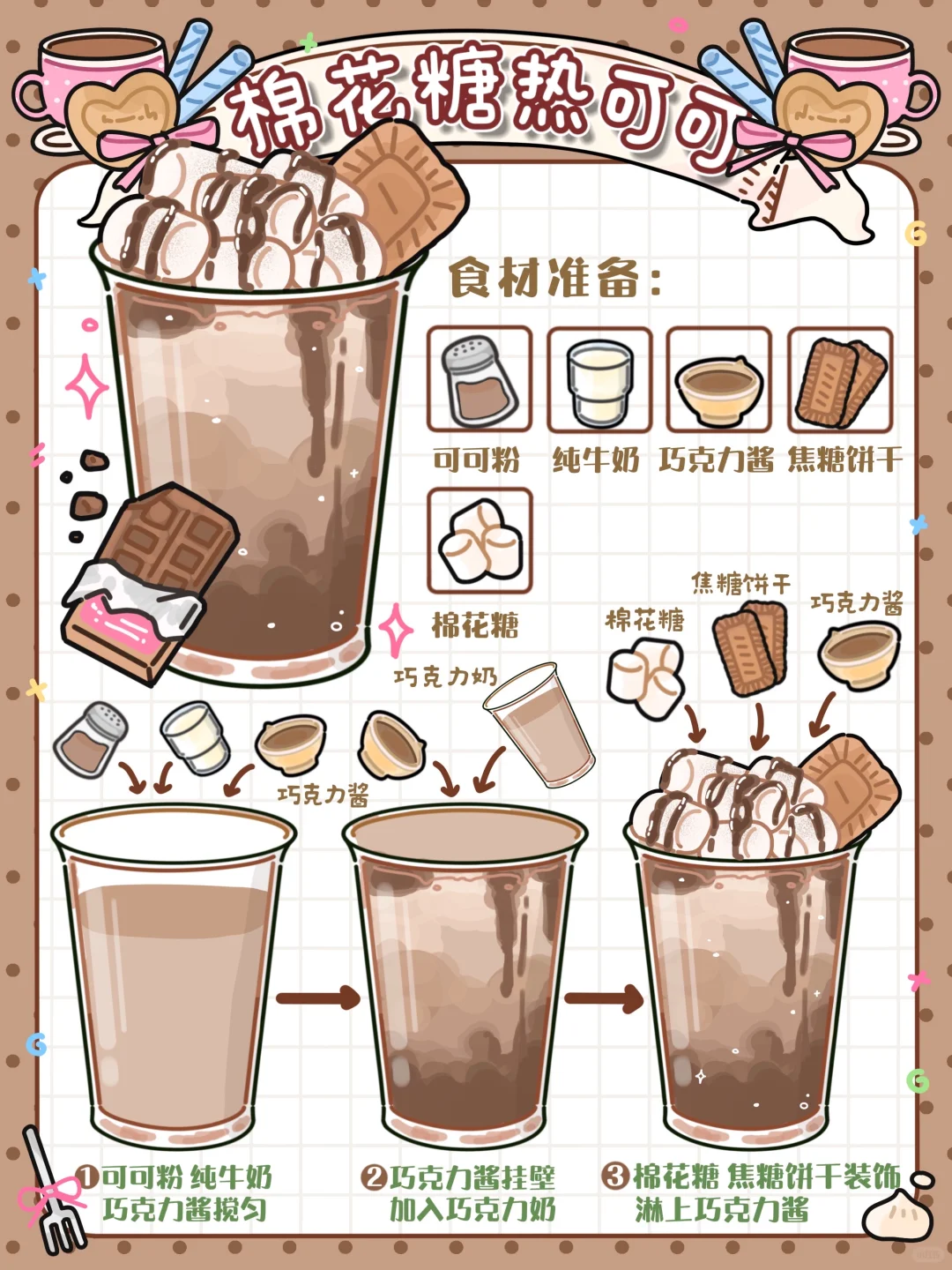手绘食谱?|棉花糖热可可☕️香醇浓郁?暖心