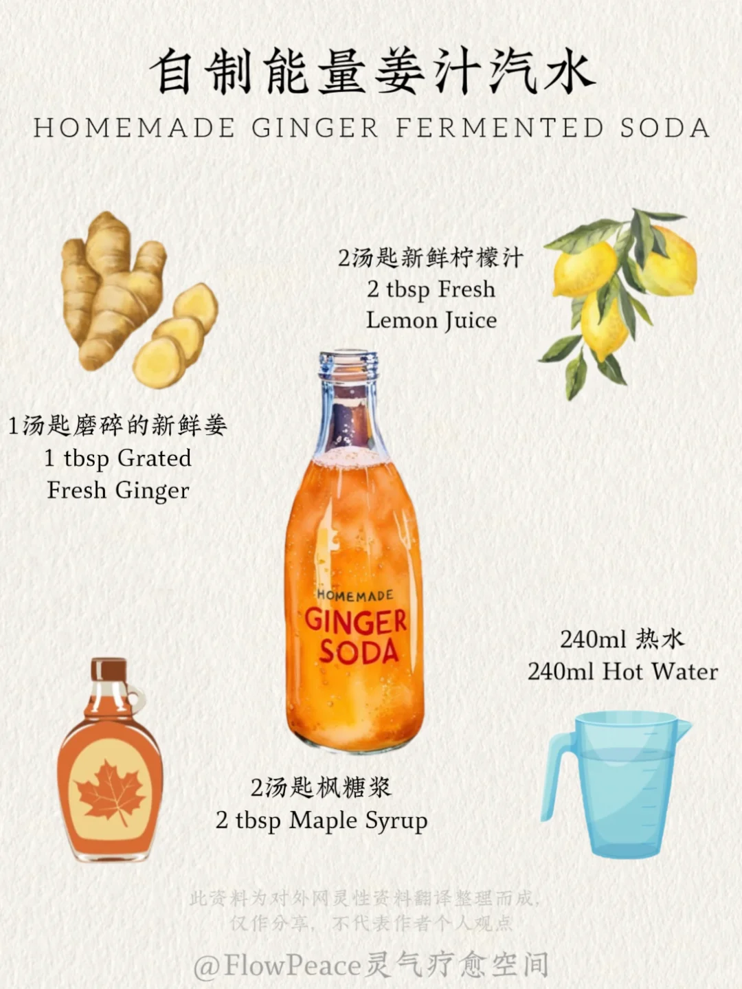 自然疗愈｜?自制能量姜汁汽水