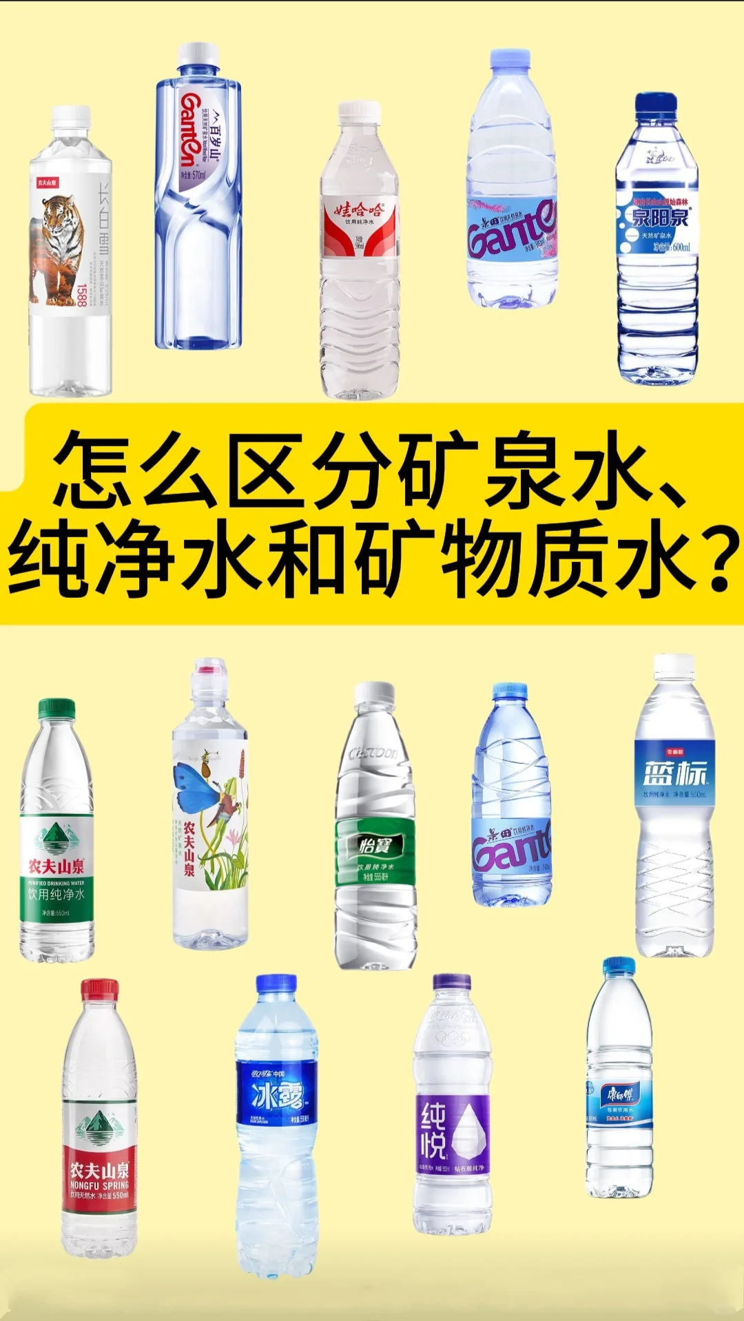 怎么区分矿泉水、纯净水和矿物质水