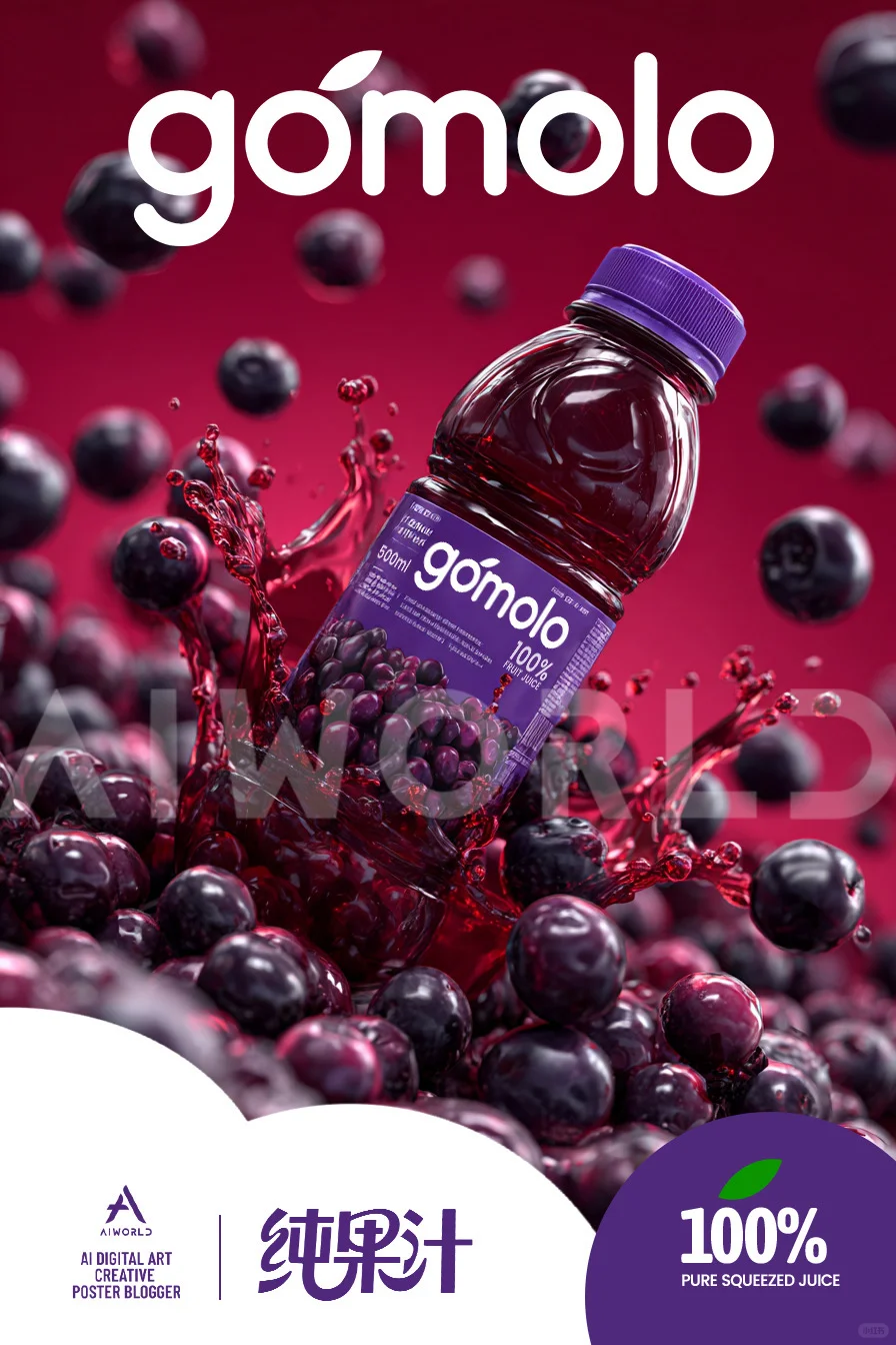 从0到1的ai创作 | 纯果汁饮料夏日多巴胺