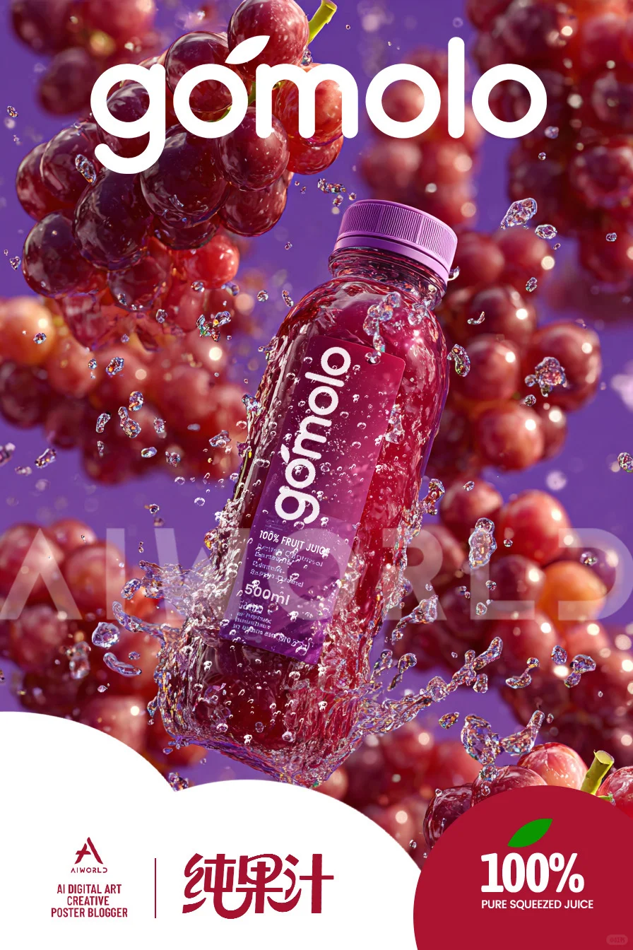 从0到1的ai创作 | 纯果汁饮料夏日多巴胺