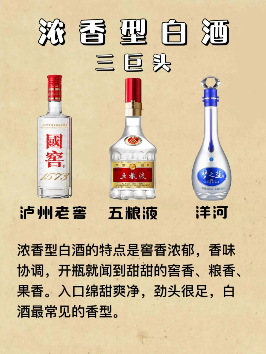 白酒三大香型的“头三甲”代表