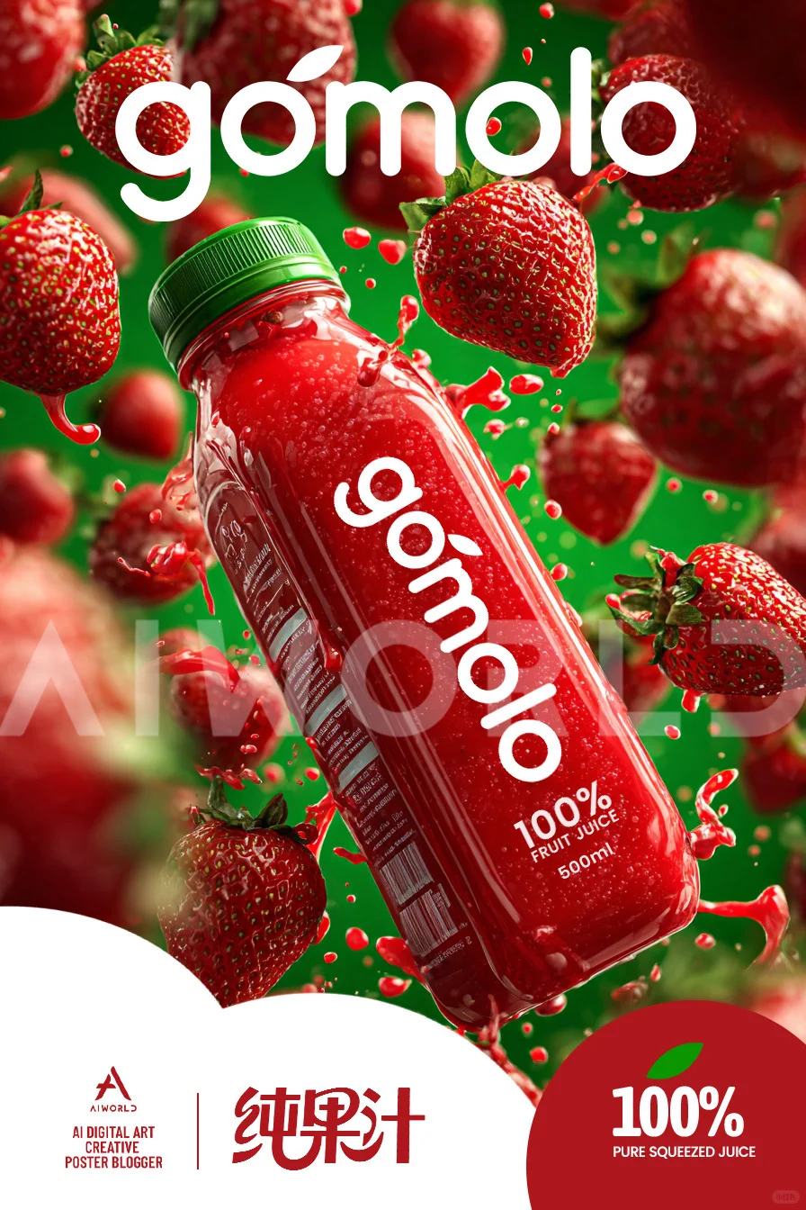 从0到1的ai创作 | 纯果汁饮料夏日多巴胺