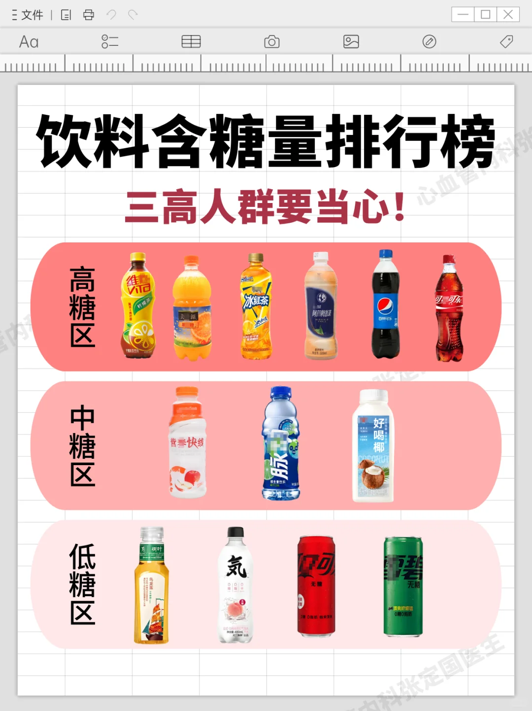 饮料含糖量排行榜！！三高人群要当心！