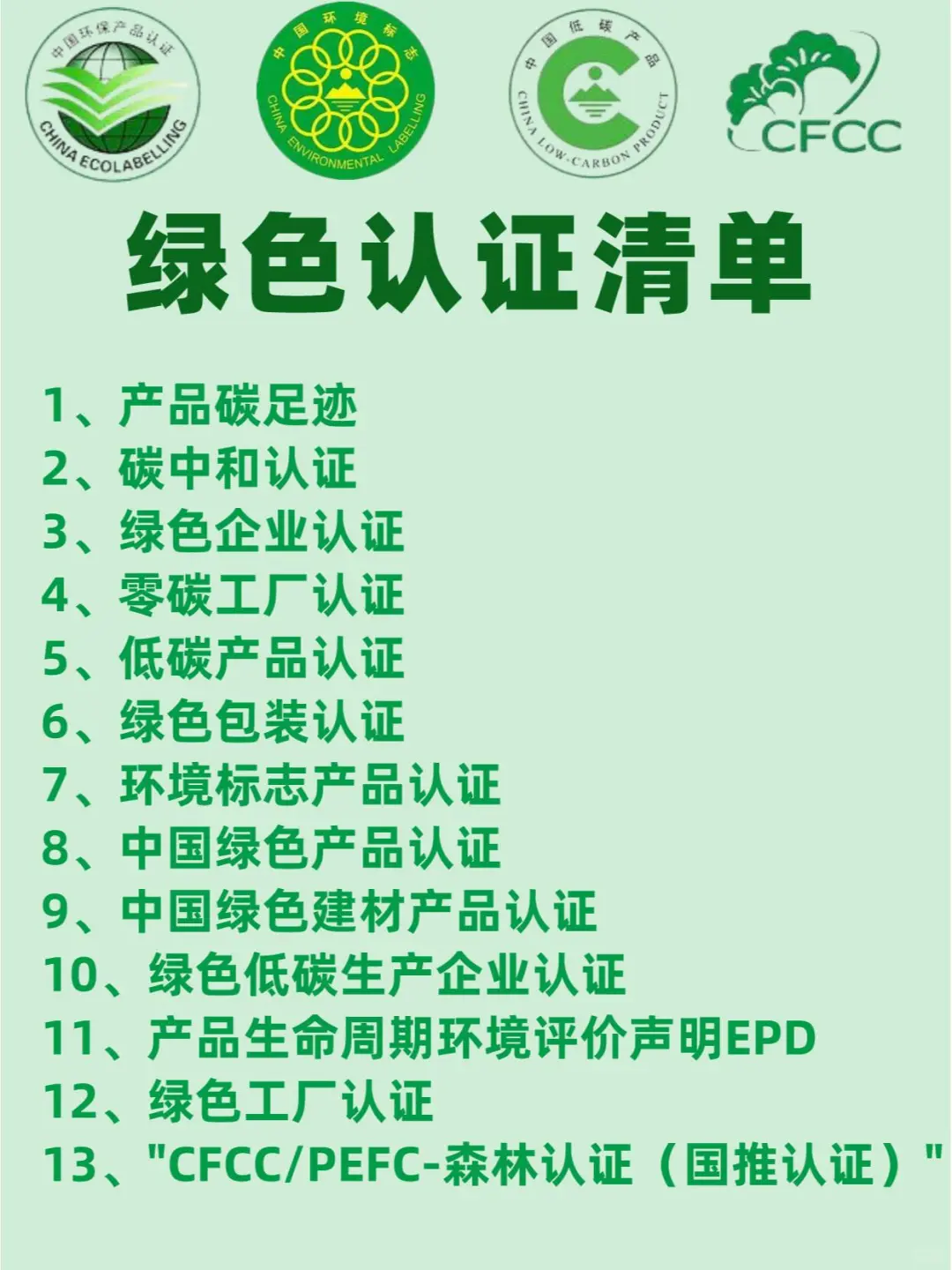 3秒钟让你了解绿色认证有哪些