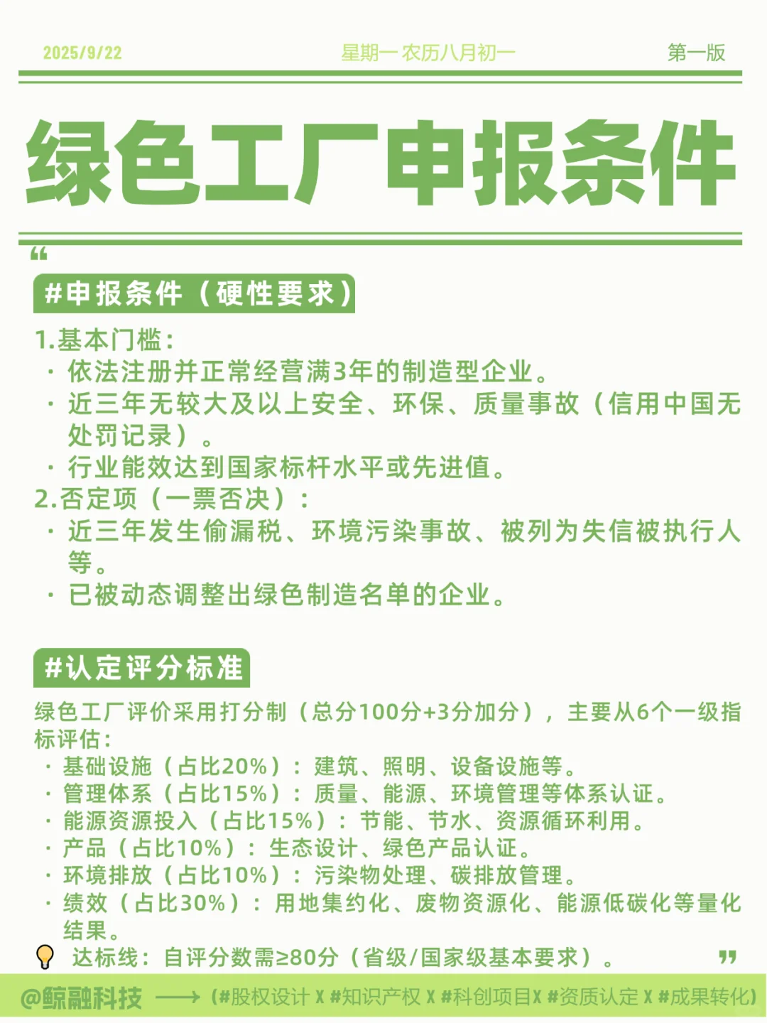 绿色工厂申报攻略！！！