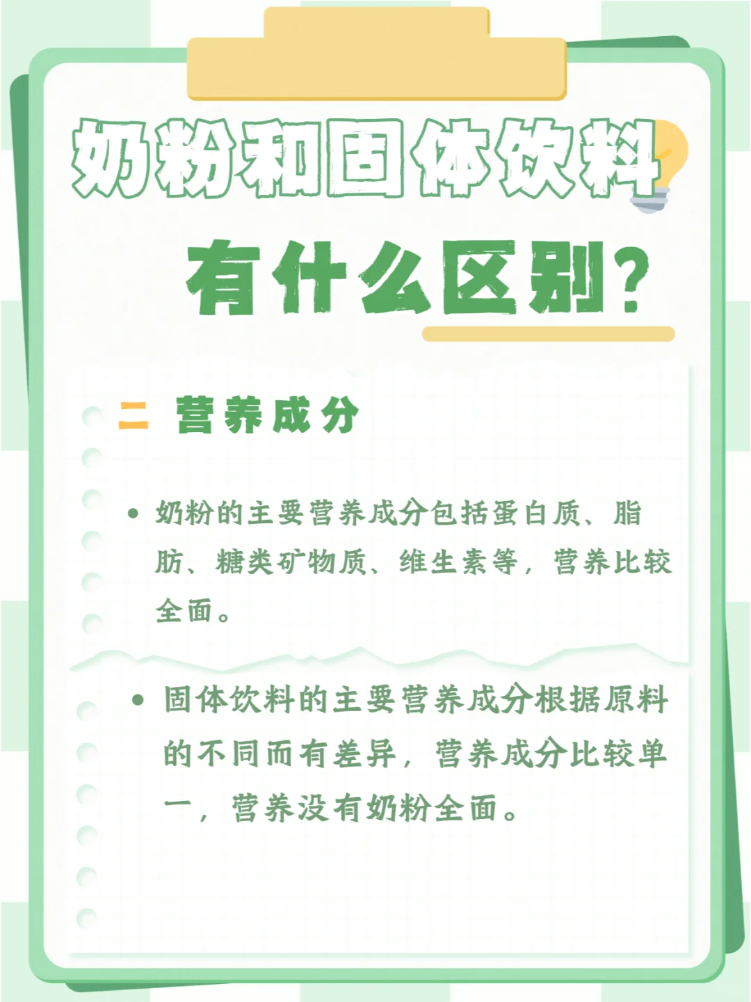 奶粉和固体饮料有区别吗？能替代吗？