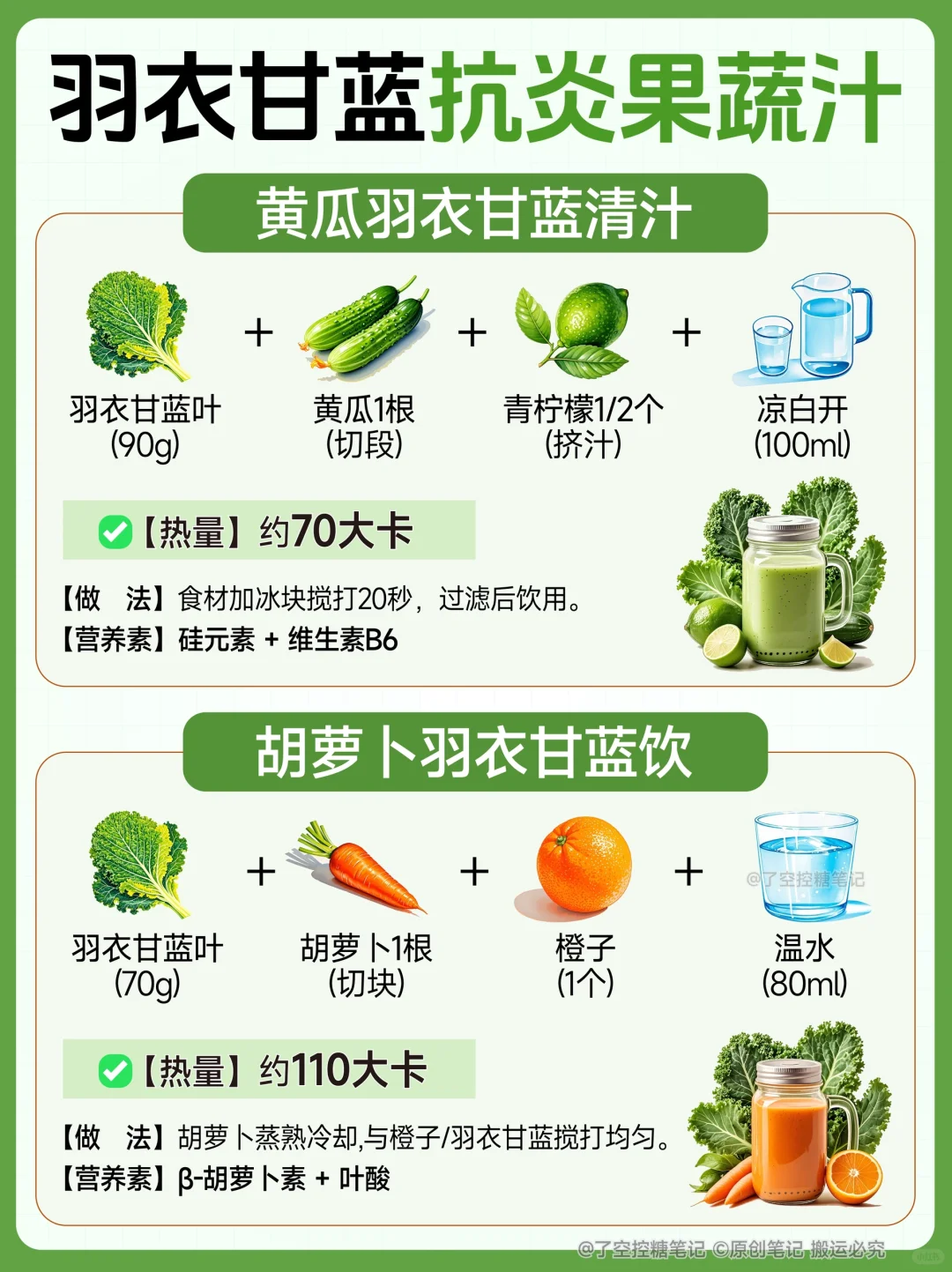 6款羽衣甘蓝抗炎果蔬汁｜喝出好气色~