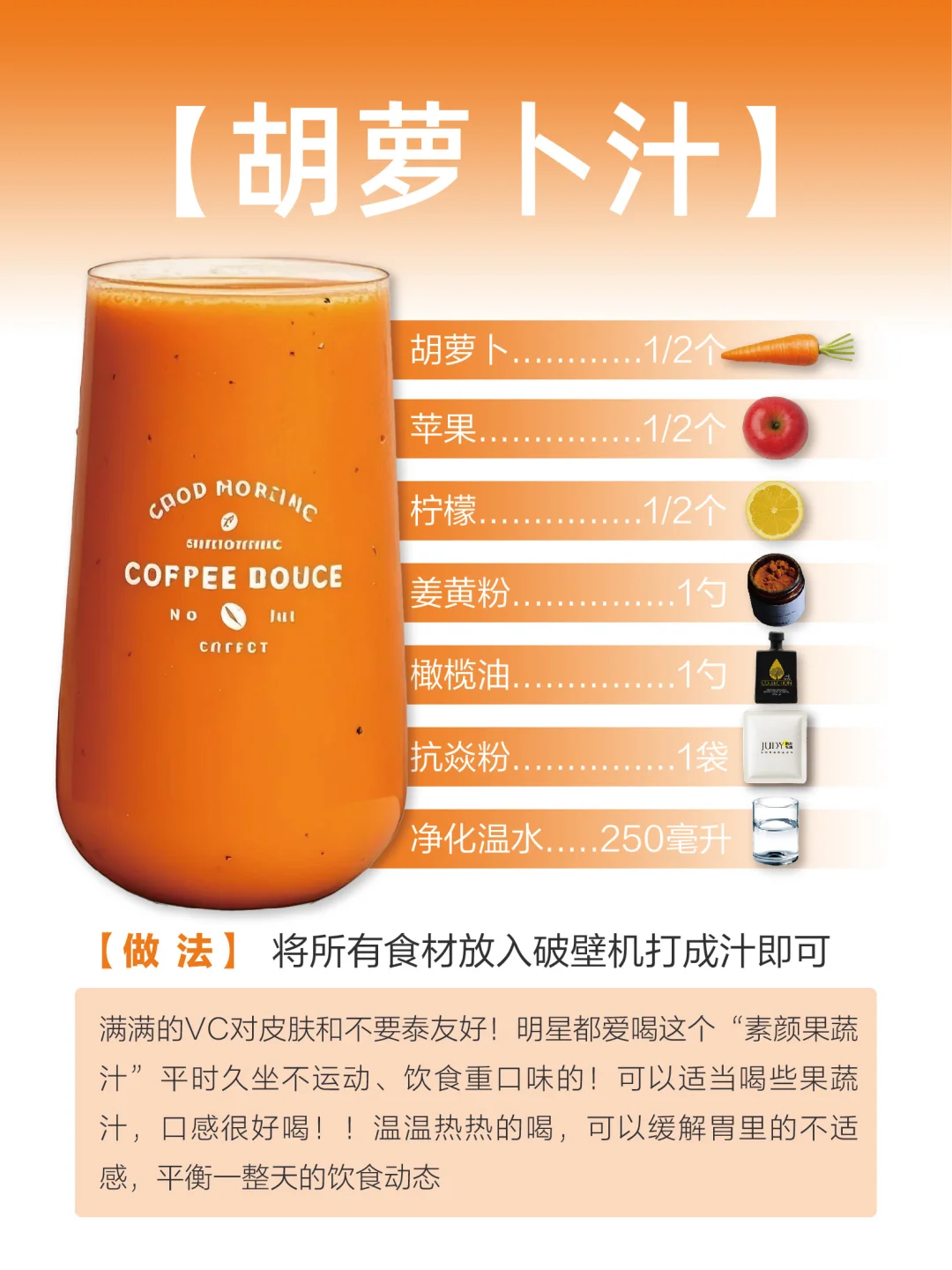 ? 6款抗焱王炸果蔬汁！喝出素颜发光肌✨