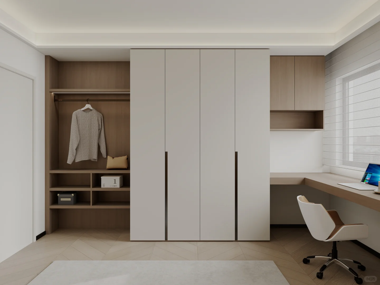代简约次卧全屋定制衣柜设计，住十年都不乱