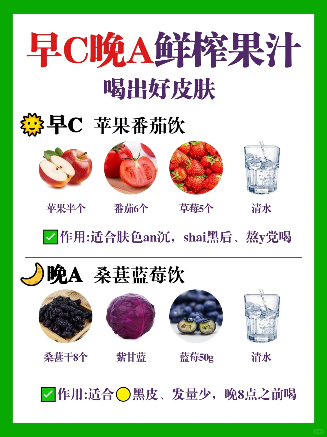 早C晚A果汁搭配合集｜?