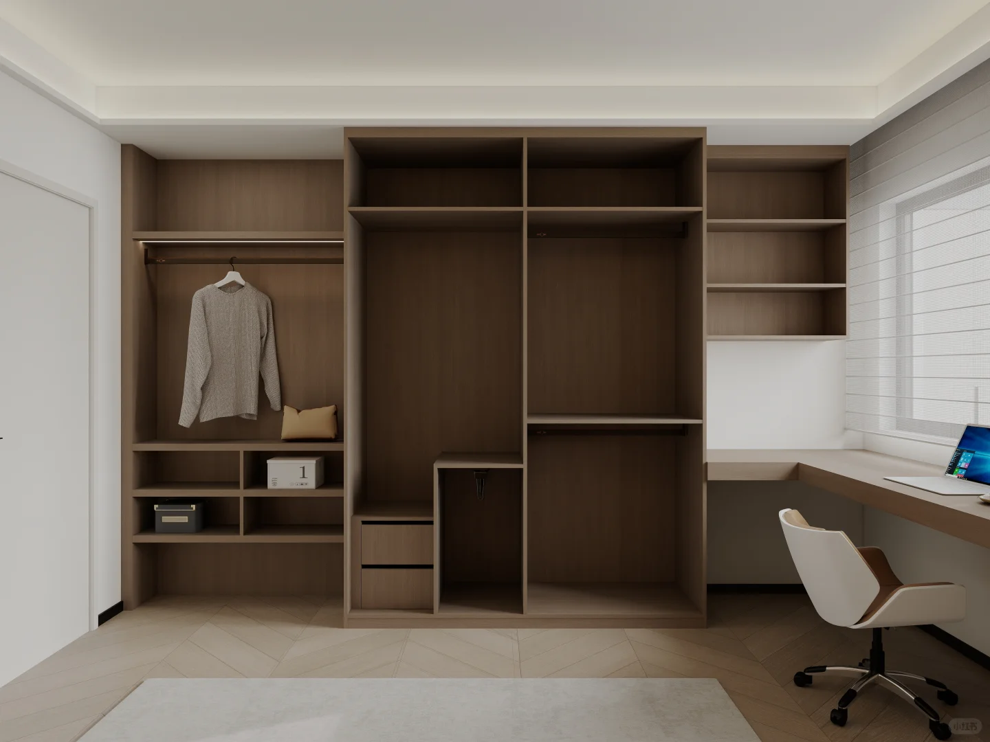 代简约次卧全屋定制衣柜设计，住十年都不乱