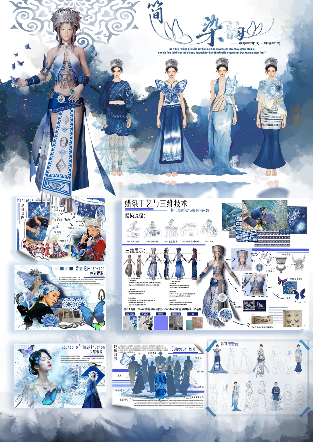 好创意国奖作品分享—苗族蜡染扎染服装设计