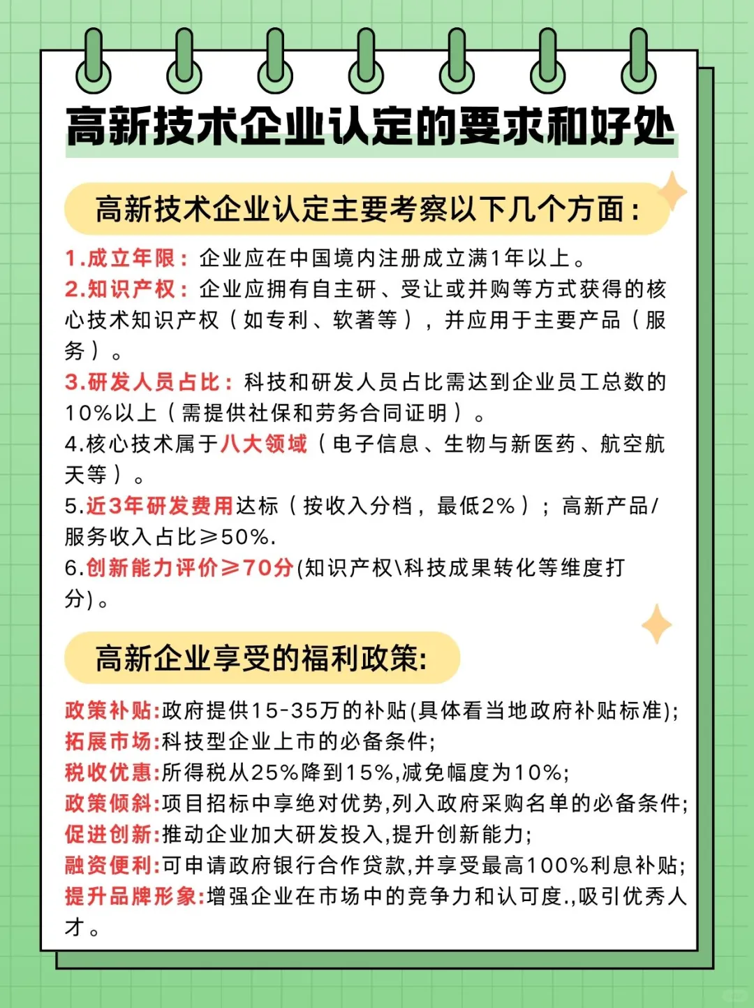 ? 高新技术企业认定的要求和好处