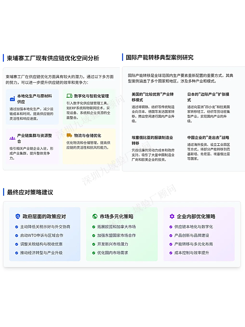 柬埔寨工厂在对等关税的应对策略与市场出路