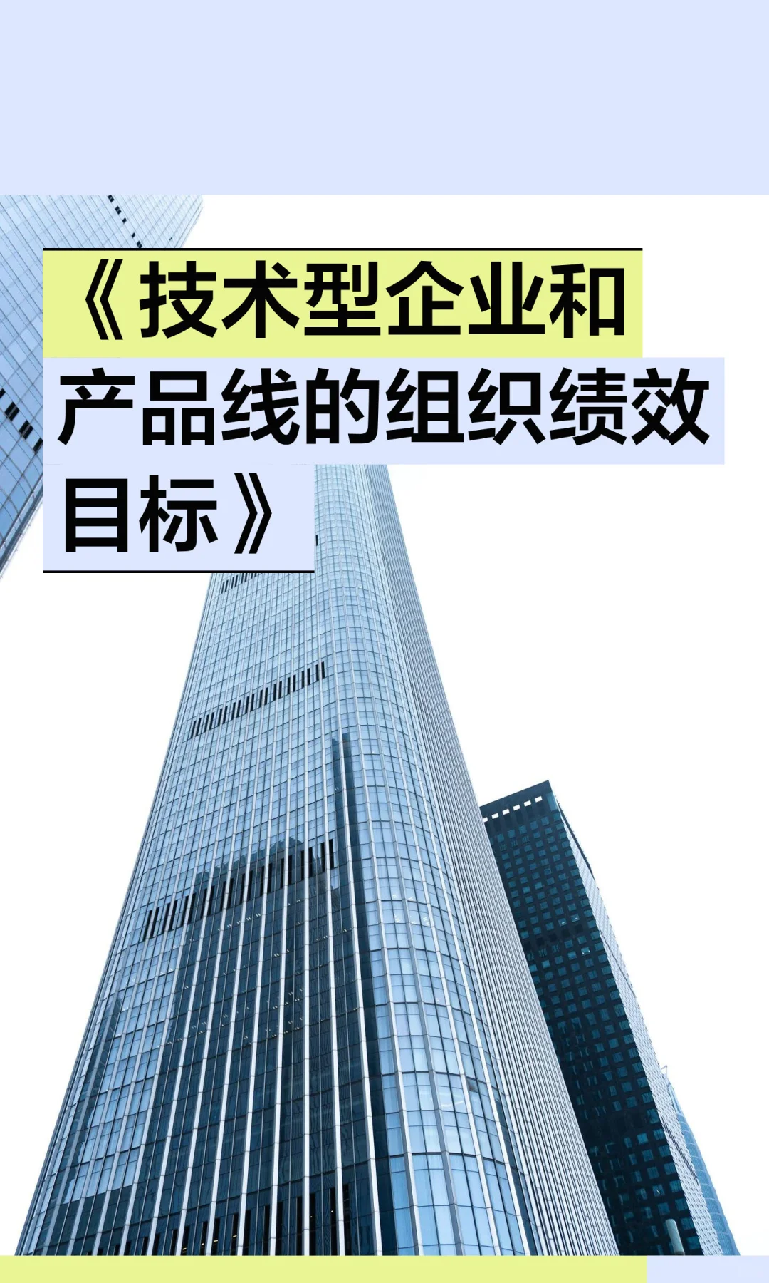 《技术型企业和产品线的组织绩效目标》
