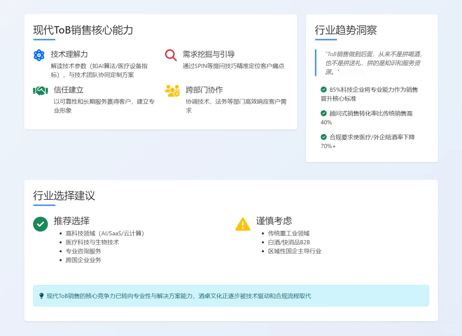 哪些行业的ToB销售不用陪酒