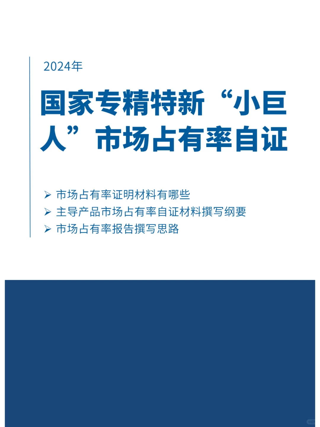 A033 国家专精特新小巨人｜市场占有率自证