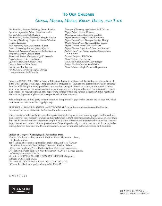 经济学概论：原理、应用与工具（第 7 版）