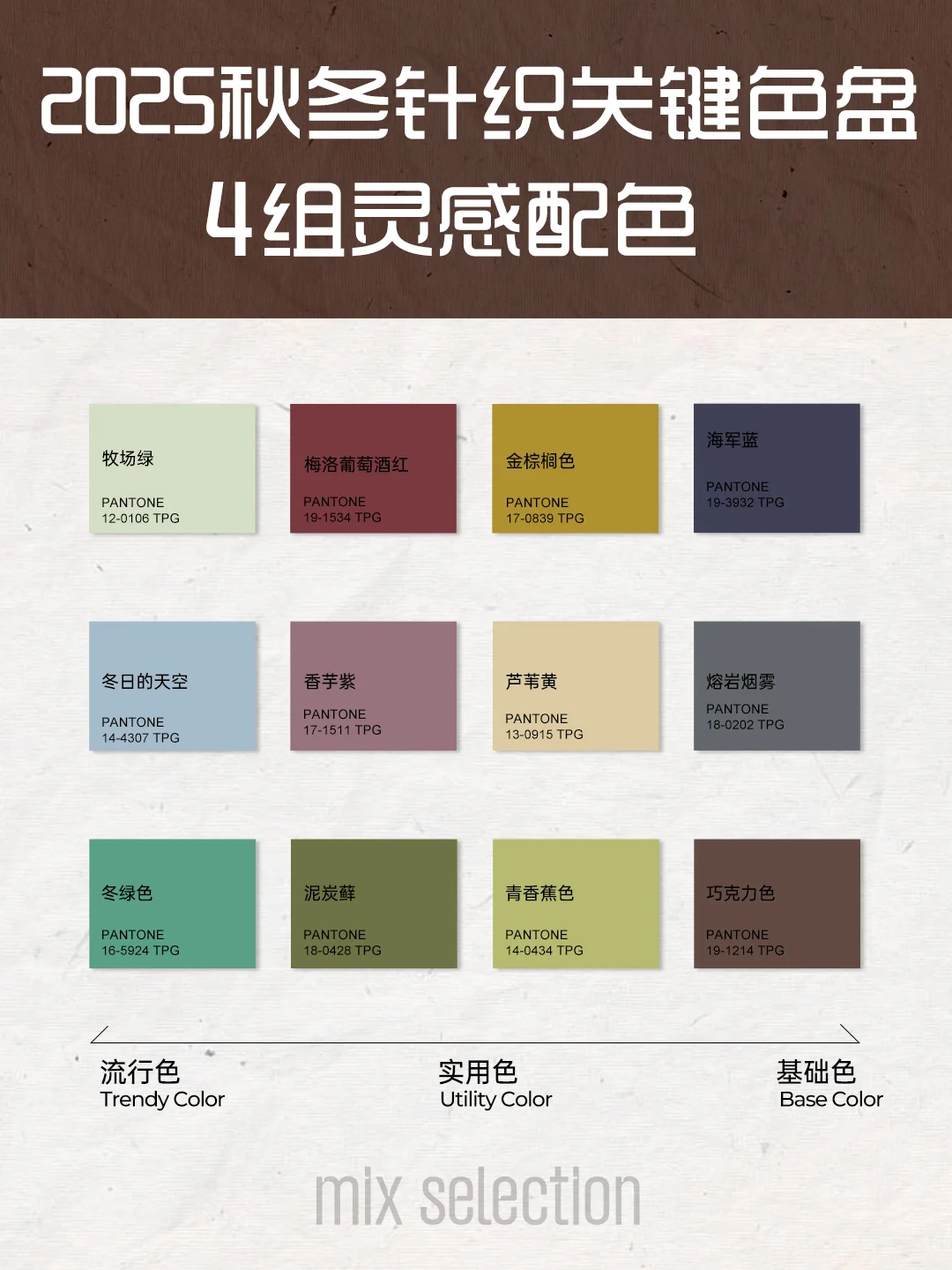 审美提升?2025 针织配色灵感色盘～