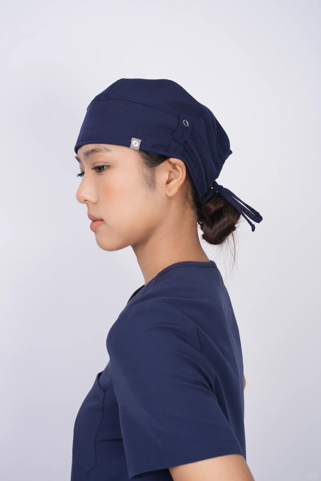 藏青手术帽｜防勒耳+调节带的神仙细节！