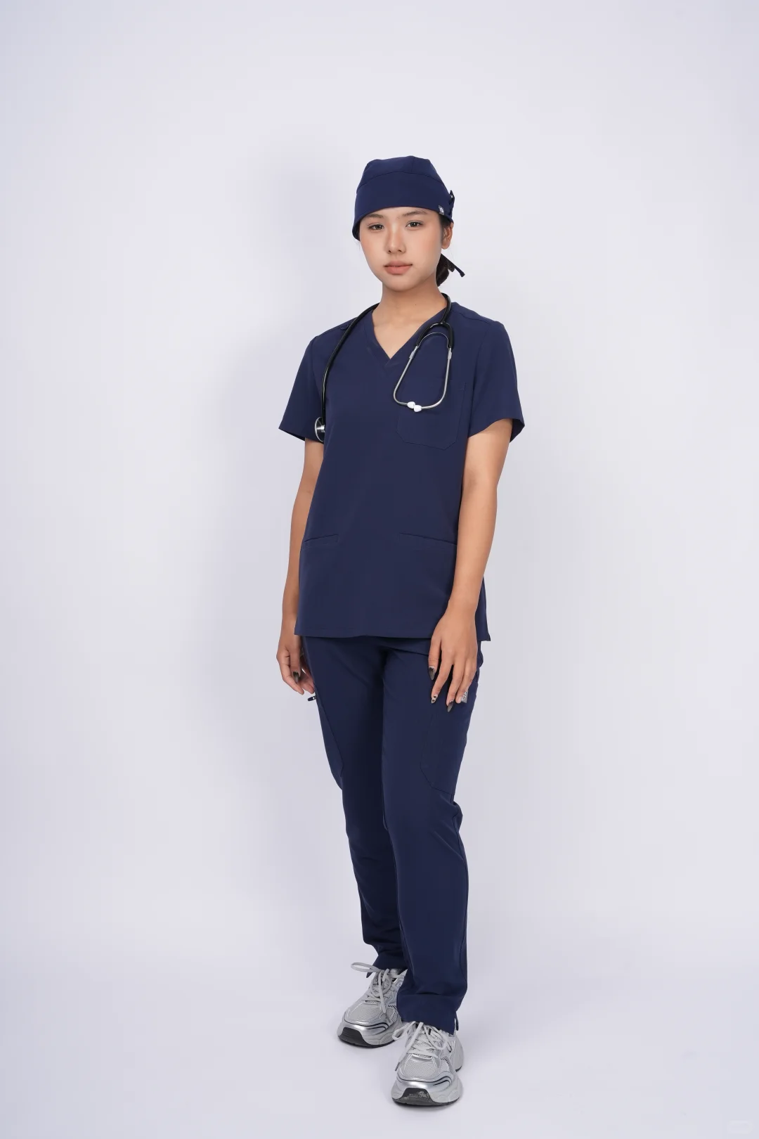 藏青手术帽｜防勒耳+调节带的神仙细节！