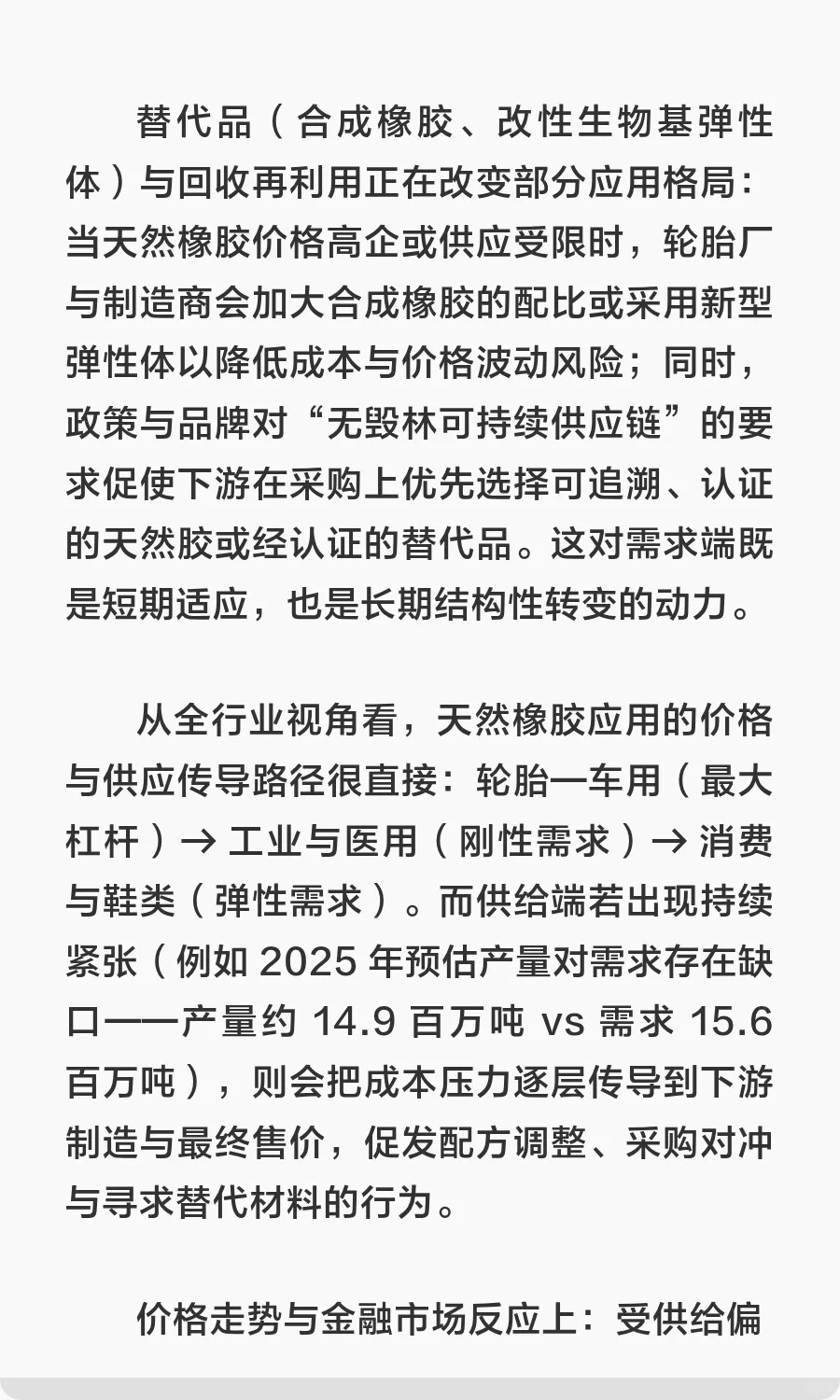 天然橡胶市场分析与未来发展展望