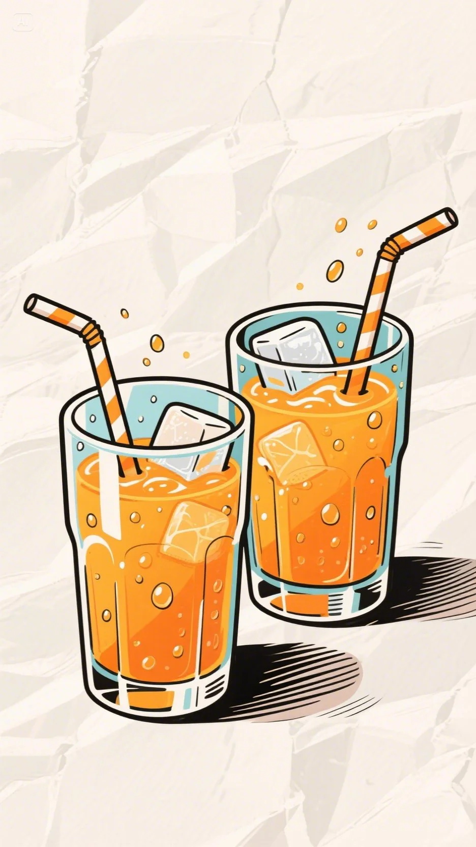 果汁插画，来啦！榨汁的快乐