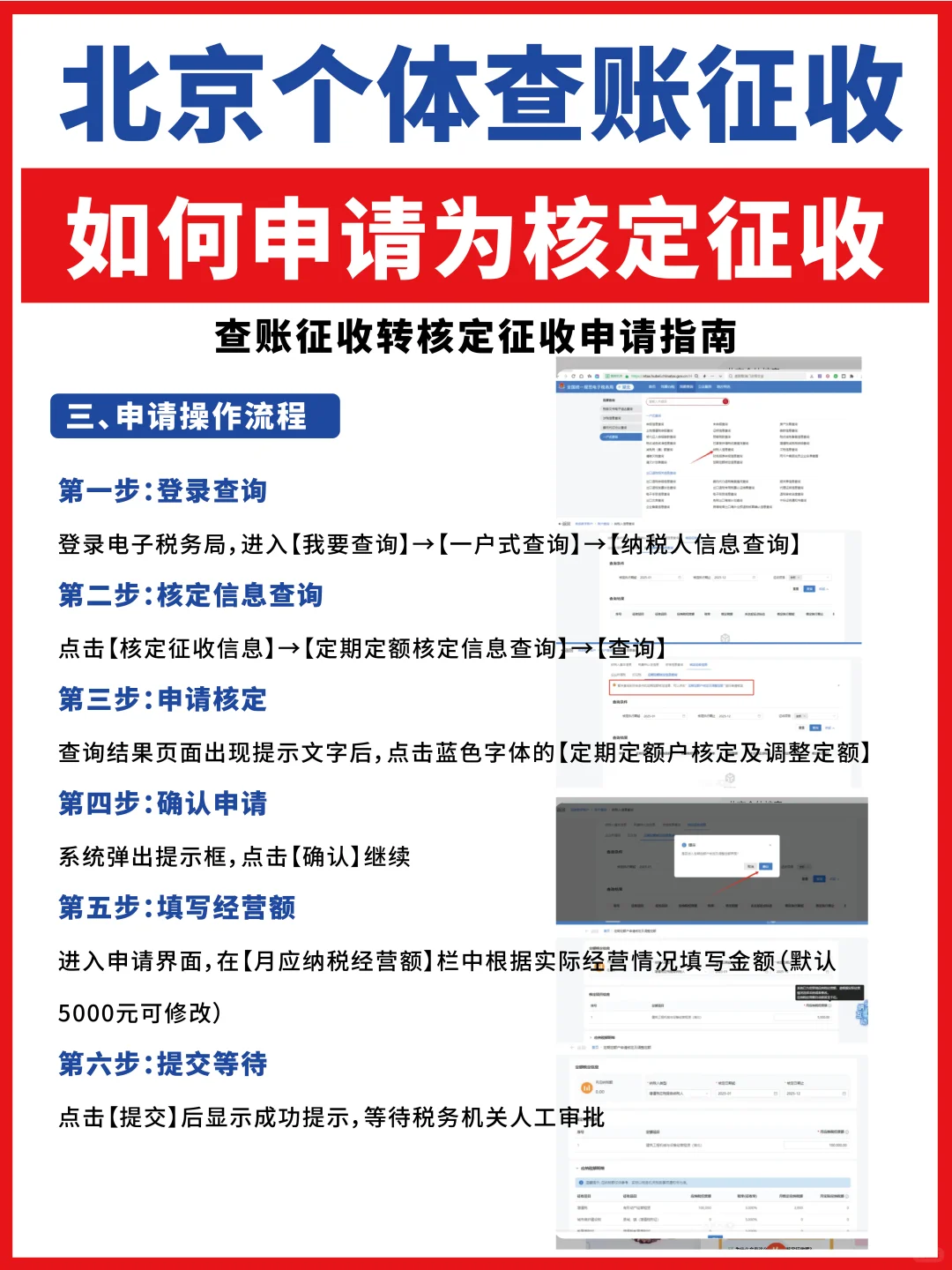 北京个体查账征收 如何申请为核定征收！