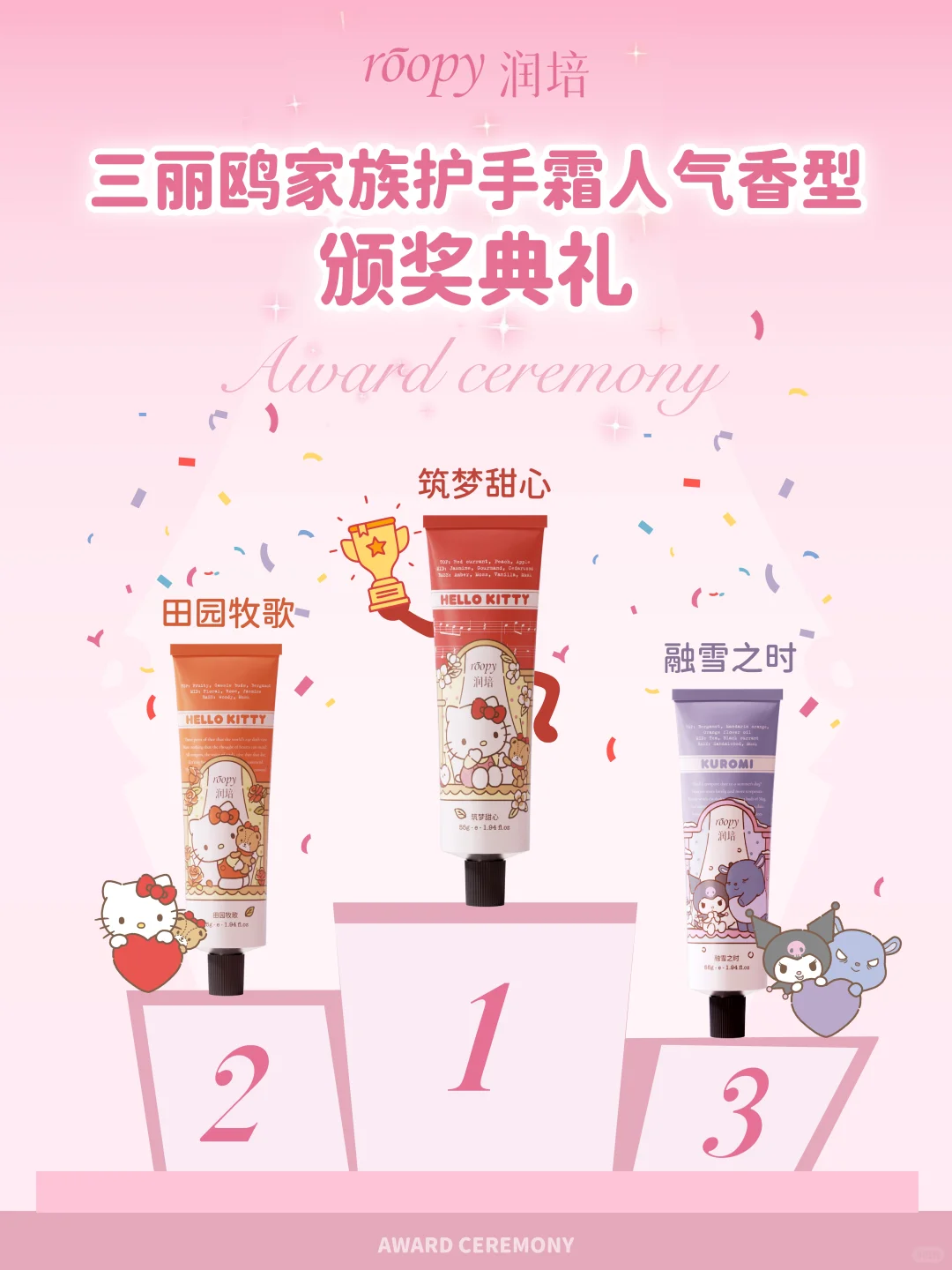 三丽鸥家族护手霜人气香型TOP3✨闪亮登场