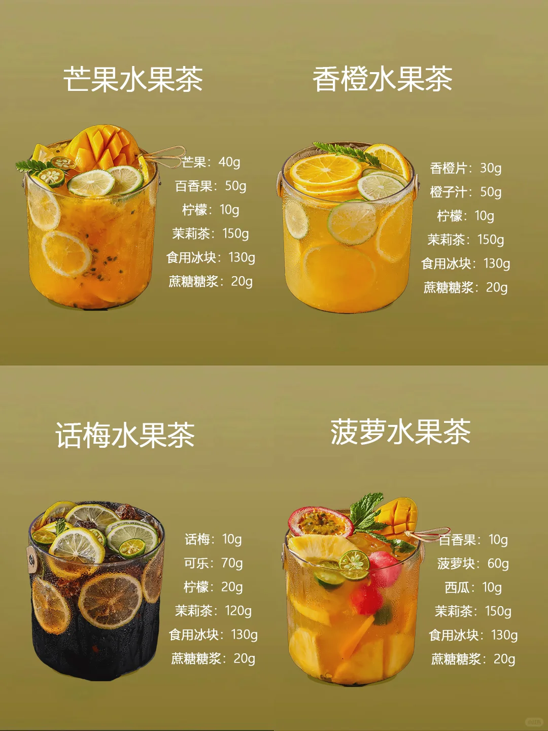 4款夏日低卡水果茶，清爽解腻超幸福！