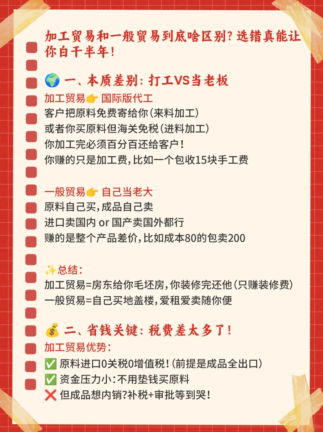 加工贸易和一般贸易的区别!