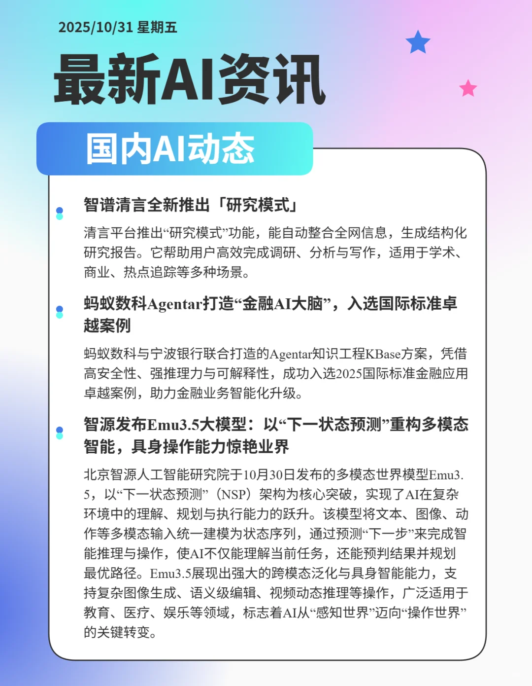 近期AI领域热点时事件①⓪③①