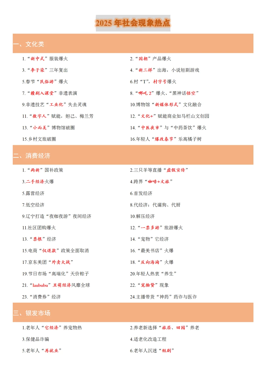 2025年社会现象类热点