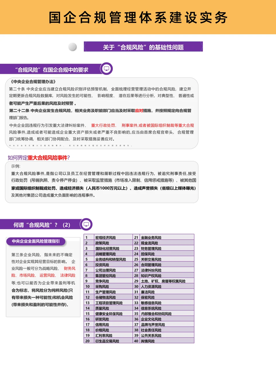 国有合规 | 国有企业合规管理体系