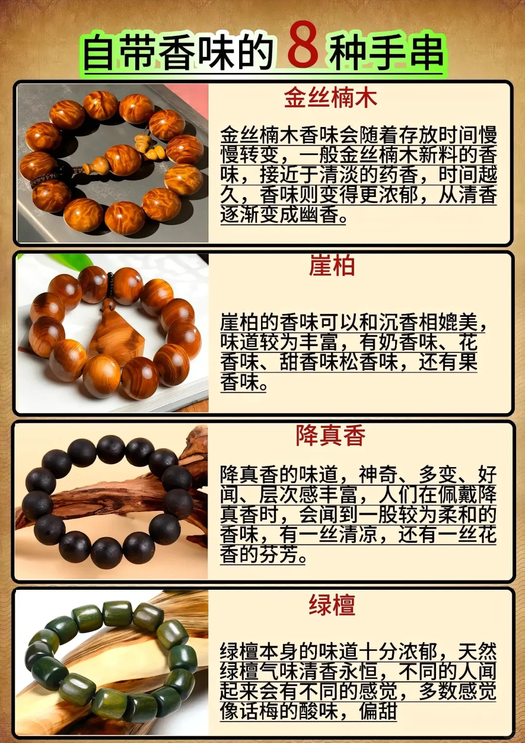 8种自带香味的手串。#万物皆可盘 #文玩手串