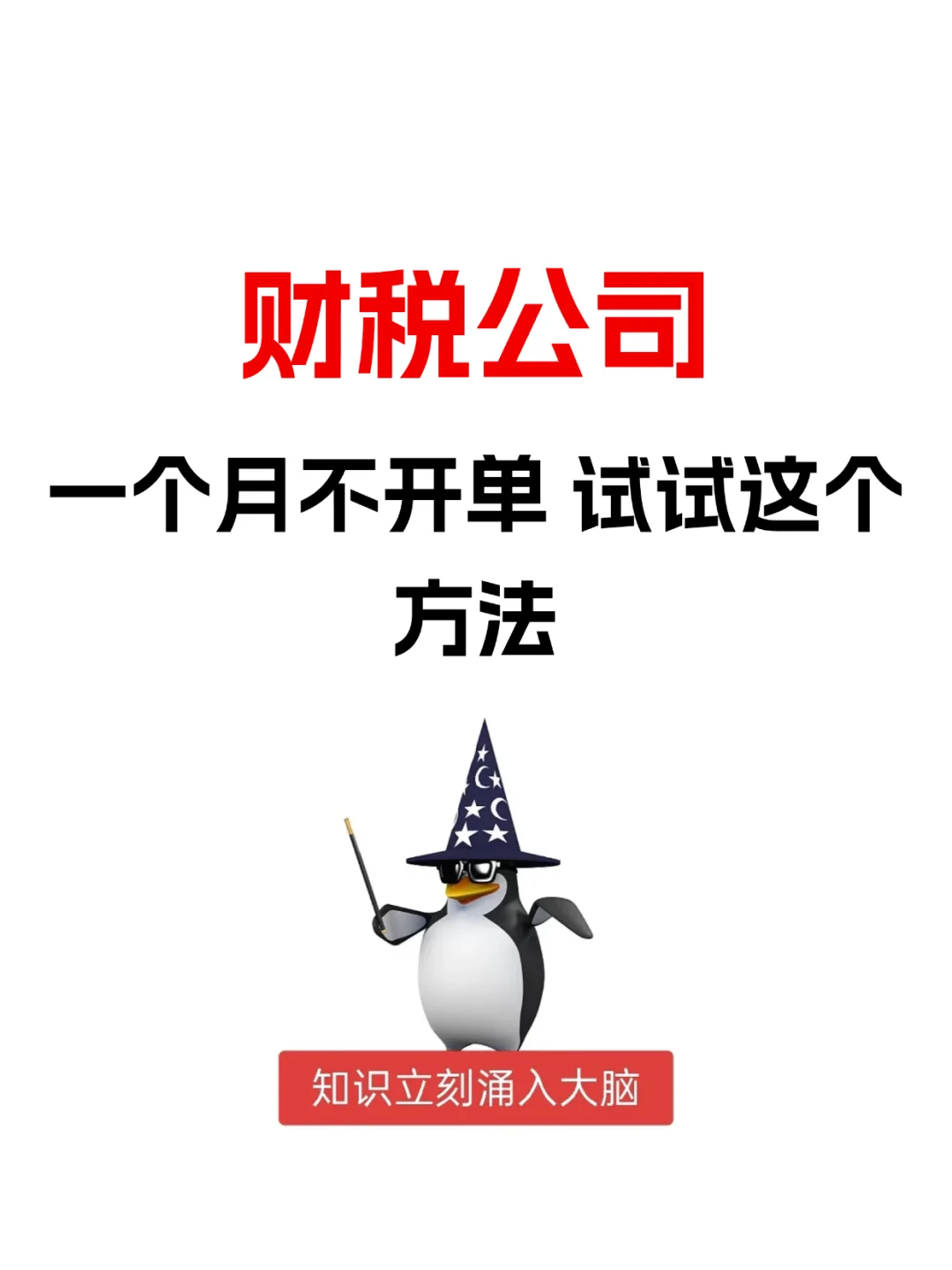财税公司一个月不开单 试试这个