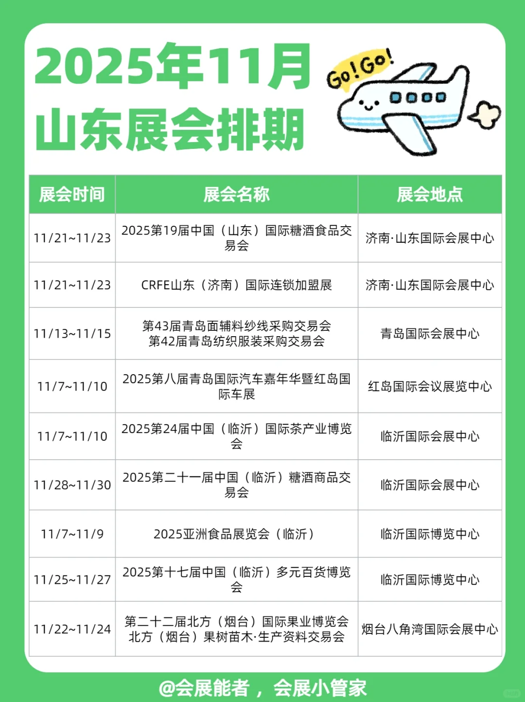 11月山东展会排期，精彩抢先看！