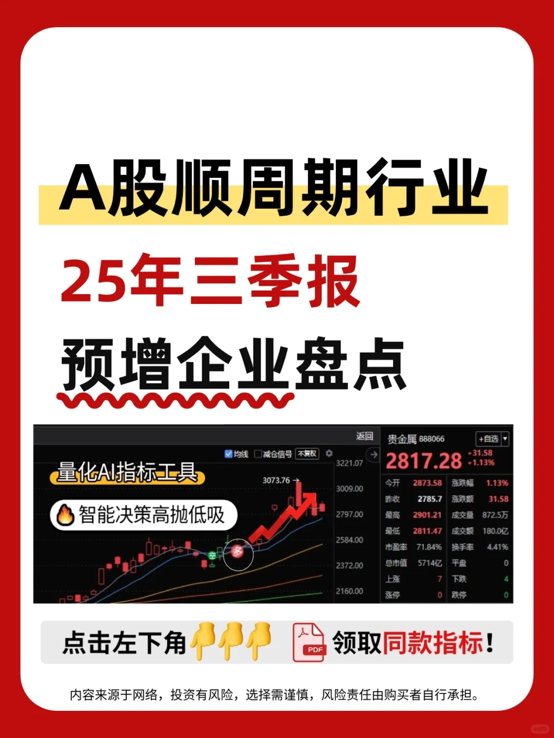 A股顺周期行业三季度预增盘点！值得收藏！