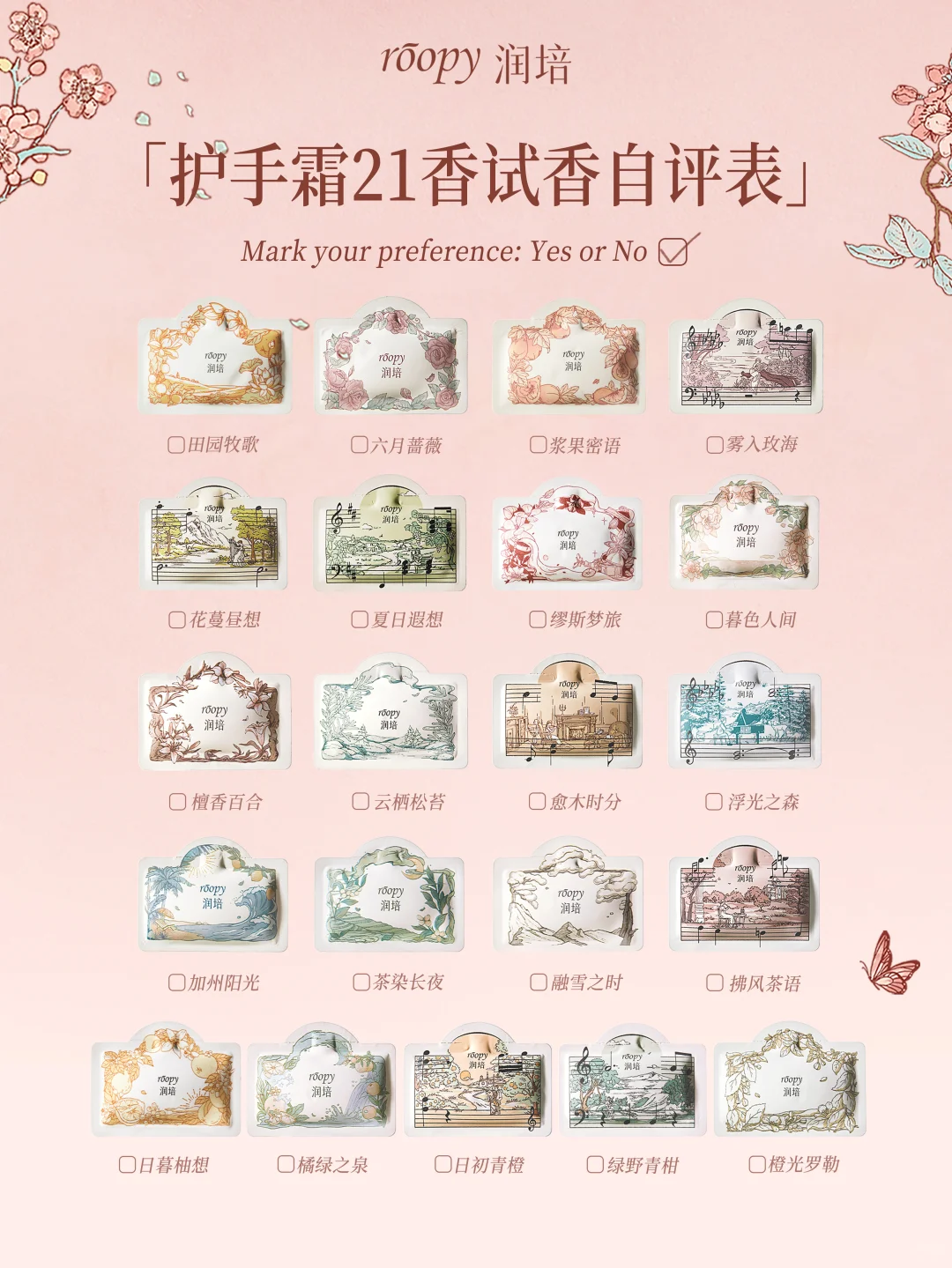 pick契合香✅护手霜21香试香自评表