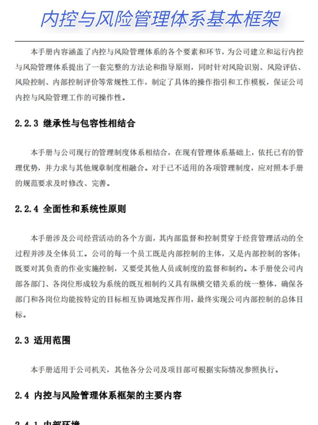 ?央企内控全解：风险管理与应对手册?