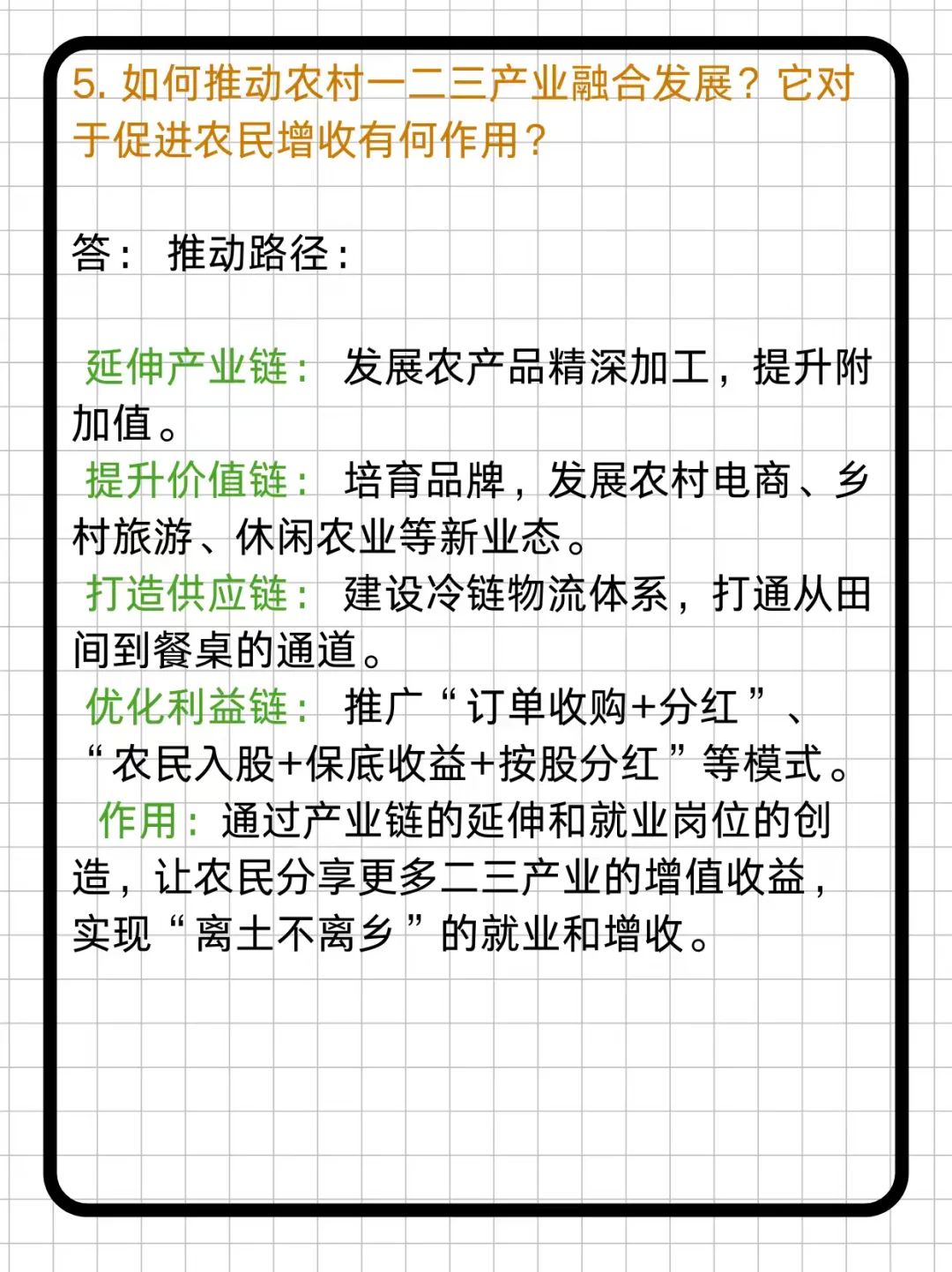 29农发考研｜简答题热点考点